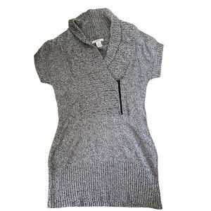 Candie's Gray Short Sleeve Sweater with Side Zipper